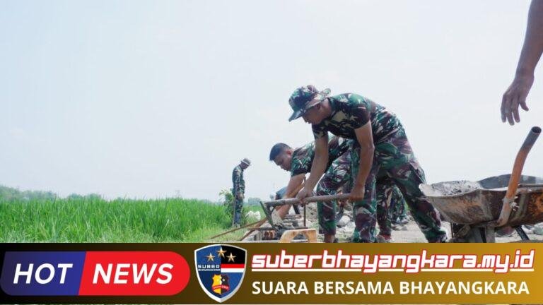 Gotong Royong di Terik Matahari, Satgas TMMD ke-126 Kodim 0815/Mojokerto Genjot Pembangunan TPT dan JUT Desa Sumbertanggul